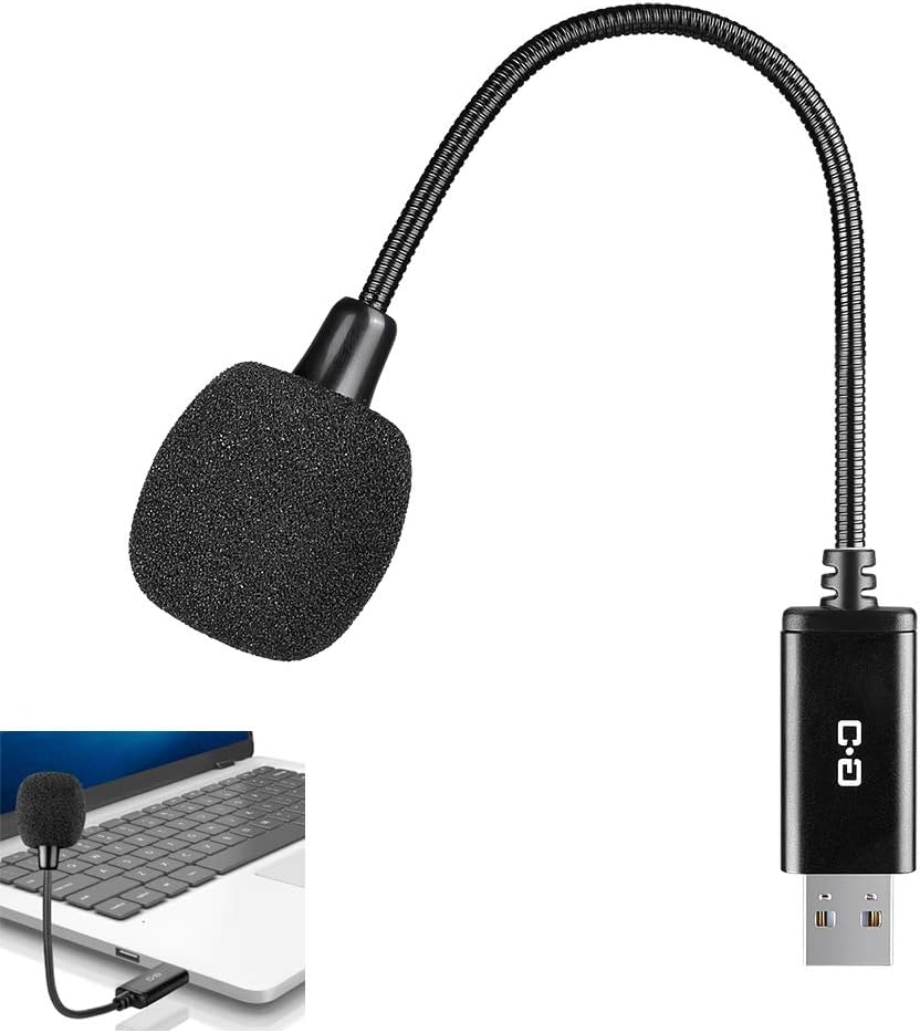 Mini USB Microphone for Laptop and Desktop Computer, with Gooseneck  Universal USB Sound Card, Compatible with PC and Mac, Plug  Play, Ideal Condenser Mic for Remote Work, Online Class, CGS-M1