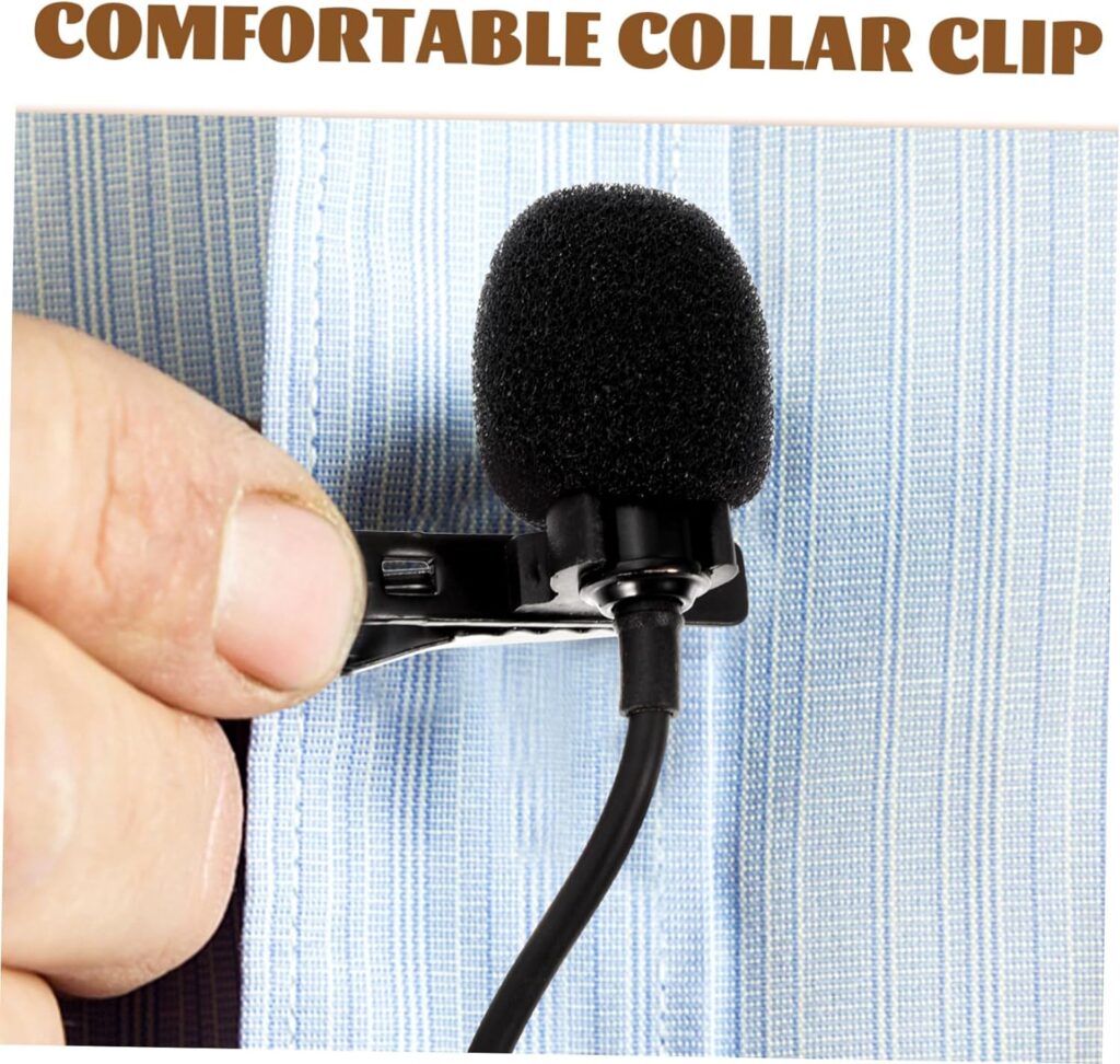 ibasenice Lavalier Microphone Clip Performance Microphone Microfonos Wireless Microphones for Cameras Mics Computer Microphone Lavalier Clip Microphone PVC Cell Phone Little Clip