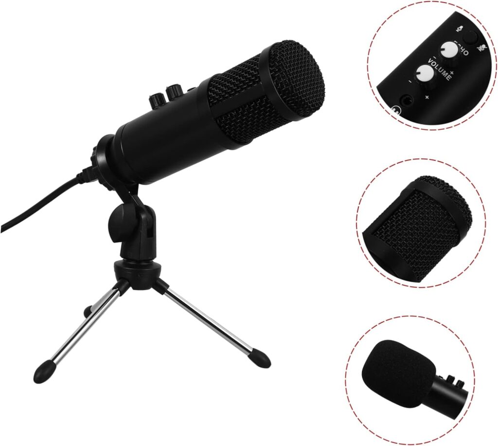 Totority 3pcs Condenser Microphone Computer Recording Condenser mic Home Microphone for Singing Desktop Stand USB mic Computer Recording Condenser Cardioid Mic Meeting Table Alloy Business